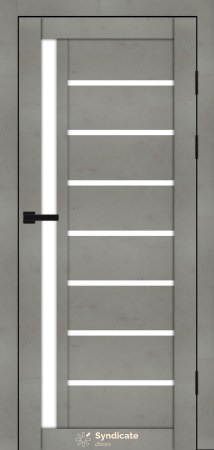 Двері Syndicat Doors PVC 101 Бетон світлий сатинове скло